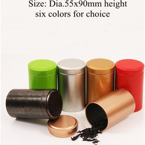 Dia.55x90mm mini round tea tin box tea container packing box for tea