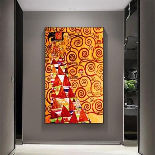 Gustav Klimt Kiss Life Tree Posters and Prints Canvas Painting Modern Wall Art Pictures for Living Room Hallway Home Decoration