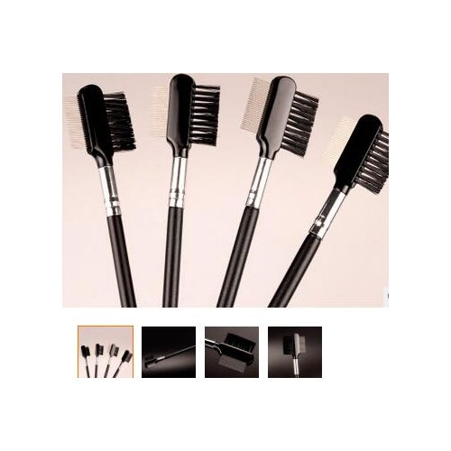 New Black Dual Purpose Eyelash Extension Device Beauty Supplies Brow Brush Lash Comb Makeup Tool