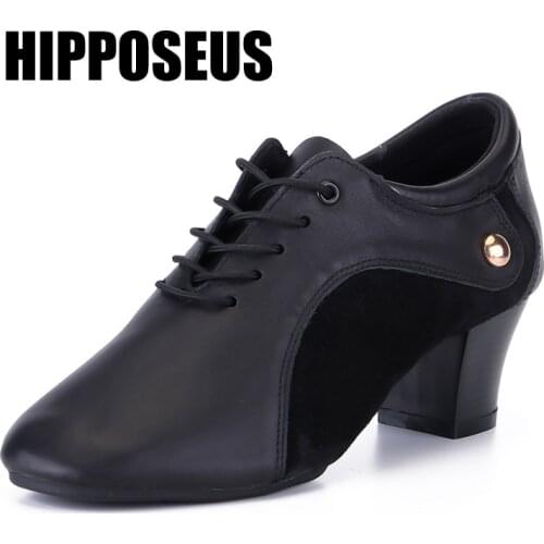 Modern Dance Shoes Mens Latin/Salsa/Tango/Ballroom Dance Shoes 3.5/5cm Square Heels Indoor Outdoor Dancing Shoes for Men/Women
