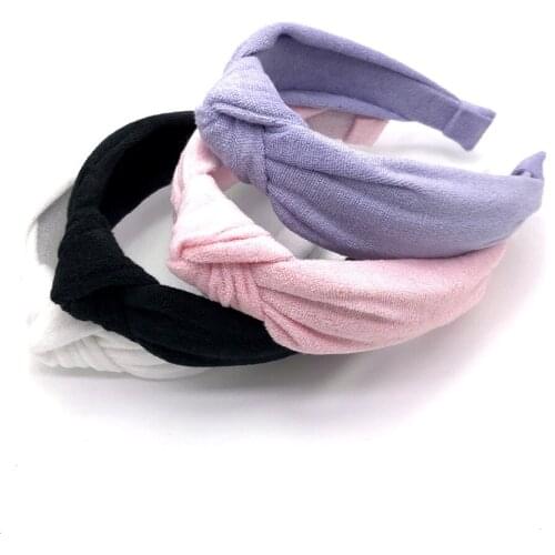 New Microfiber Towel Knotted Hairband Sports Hair Drying Headband Women Wide Solid Bow Hair Hoop Headwrap For Washing Bath