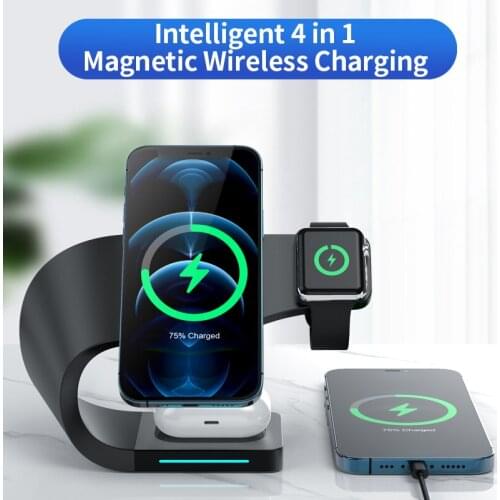 Qi 3 In 1 Magnetic Wireless Charger 20W Fast Charging for iPhone 12/11 pro/Xs Max/Samsung For Apple Watch 5 4 3 for Airpods