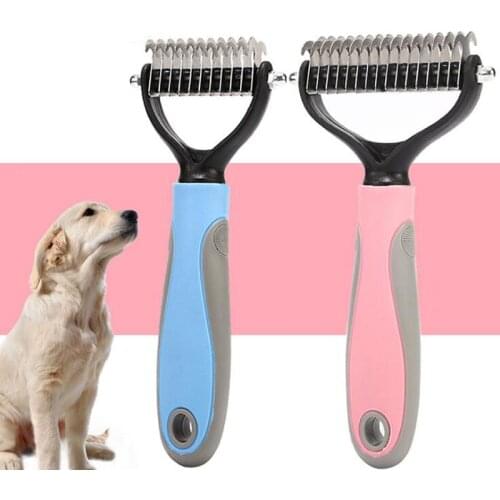 Pet Hair Removal Comb Stainless Steel Cat Massage Comb Dog Trimmer Dematting Deshedding Brush Pet Fur Hair Grooming Slicker Tool