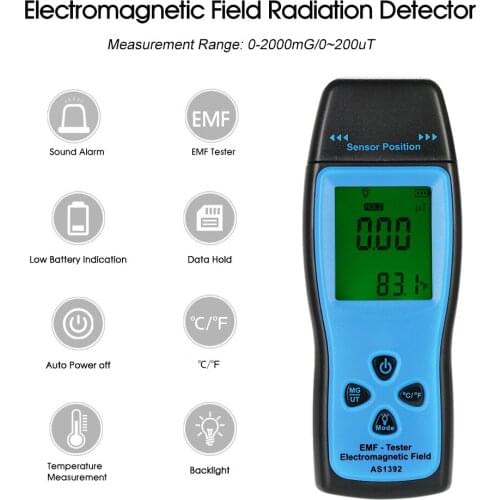 Handheld Mini Digital LCD EMF Tester Electromagnetic Field Radiation Detector Meter Dosimeter Tester Counter