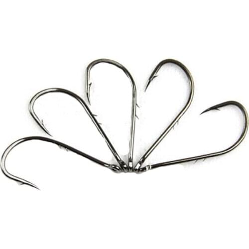 DYGYGYFZ 50pcs/lot High Carbon Steel Fishing Barbed Hooks Fishing Baitholder Jig Head Crank for Soft Worm Bass Pesca Fishhooks