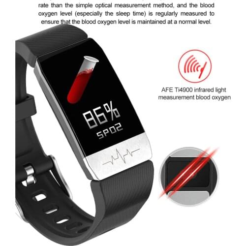 Smart Bracelet T1 with Body Temperature ECG Fitness Tracker Waterproof Heart Rate Monitor Smart Watch Sport Men Women Band T1s