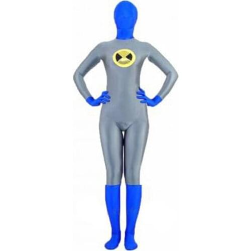 Spandex Lycra Megaman EXE Zentai Outfit with Eyes Open for Halloween Cosplay Costumes