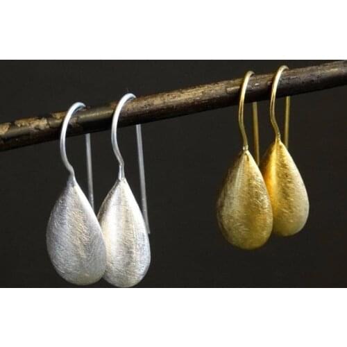 Cross-border European and American Earrings Simple Female Fashion Drop-shaped Brushed Hooks Earrings