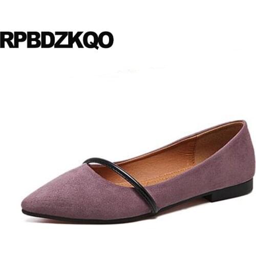 Comfortable 2017 Fitness Maternity Slip On Flats Suede Cheap Shoes China Pointed Toe Purple Chinese Brown Ladies Women Latest