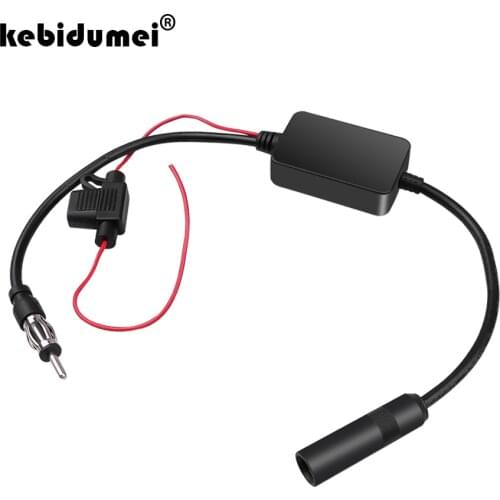 Kebidumei Hot Universal 12V Auto Car Radio FM Antenna Signal Amp Amplifier Booster For Marine Car Vehicle FM Amplifier 88-108MHz