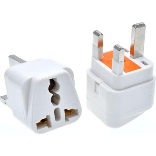 WD-7S Portable Universal Plug to UK Plug Adapter Power Socket Travel Converter with Fuse,2pcs