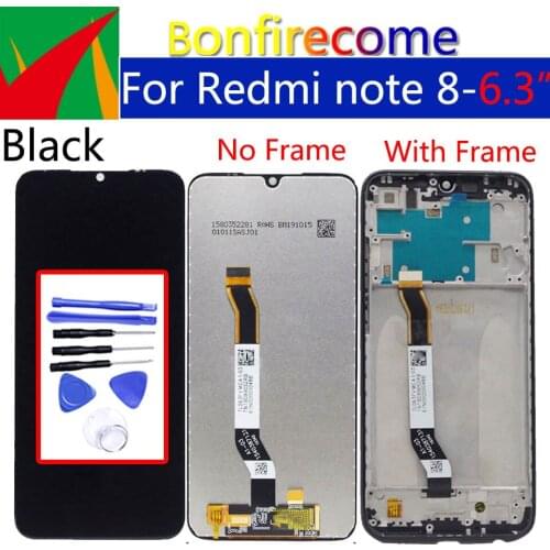 6.3" Display For Xiaomi Redmi Note 8 LCD Touch Screen Digitizer With Frame Replacement For Note 8T LCD Display Assembly