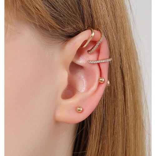 4pcs/set 2021 Bohemia Fashion Gold Color Cross Geometry Clip Earring For Women Ear Cuff Girls Jewerly Gifts Wholesale
