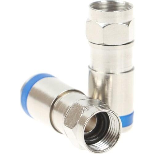 5Pcs F-Type Male Plug Compression Connectors For RG6 Coax Coaxial TV Cable