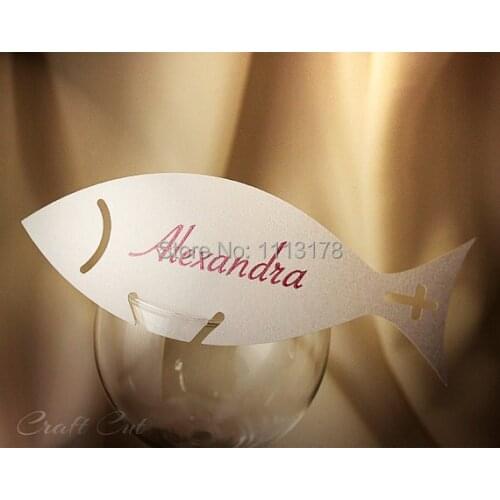 50pcs Christening Place Cards (20+) Holly Communion Decorations, Jesus Fish