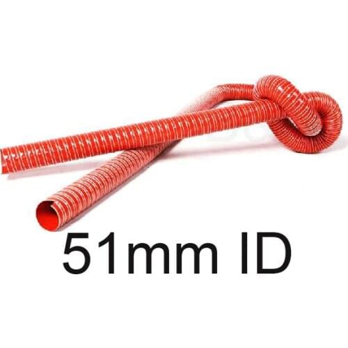 51mm Inner diameter RED silicone duct air hose high temperature exhaust duct hot air ducts hot blast pipe