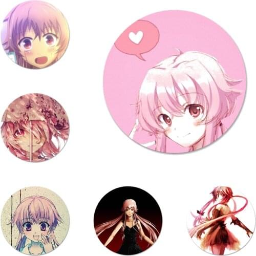 58mm Anime Mirai Nikki Icons Pins Badge Decoration Brooches Metal Badges For Backpack Decoration