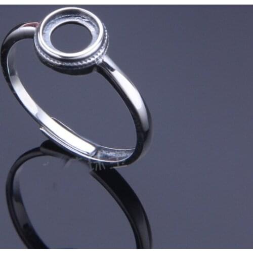6*6mm 925 STERLING SILVER girl women Semi Mount Bases Blanks base blank Pad ring Setting wedding jewelry findings diy A2081