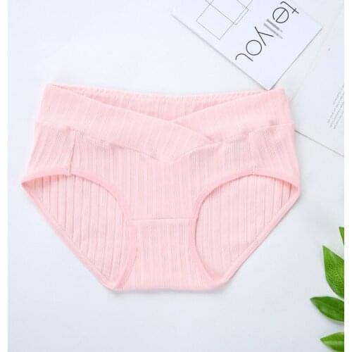 6 Colors Cotton Panties for Pregnant Women V-Shaped Soft Briefs Breathable Low Waist Shorts Maternity Underwear Clothing