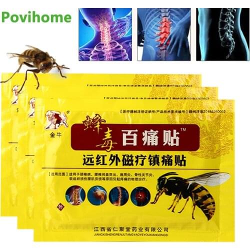 8Pcs Bee Venom Pain Relief Patch Lumbar Spine Rheumatoid Neck Joint Body Massage Sprain Orthopedic Arthritis Painkiller Plaster