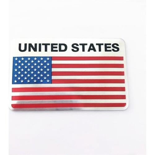 Aluminum Alloy Rectangle Styling United States Of America National Emblem USA American Flags Car Stickers 8x5cm