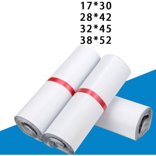 Free dhl 1000PCS/LOT White color self-adhesive poly mailer White poly mailing post envelope pouches Plastic Express Courier bags