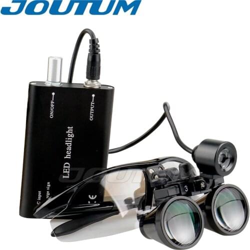 3.5X/2.5X Magnification Binocular Dental Loupe Surgery Surgical Magnifier with Headlight LED Light Medical Operation Loupe Lamp