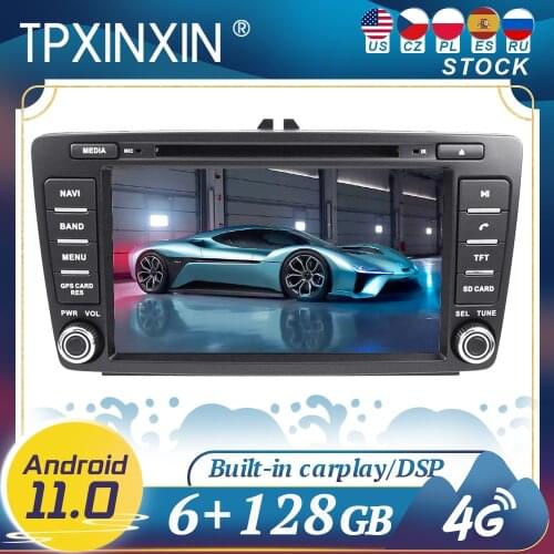 Carplay For Skoda Octavia 2008 2009 2010-2015 Android 11 Car Radio Player GPS Navigation Head Unit Multimedia Stereo WIFI DSP BT