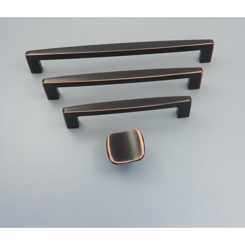 Zinc Alloy Black Cabinet Knobs Vintage Furniture Handles Modern Simple Bedroom Cupboard Pulls Wardrobe Closet Door Knob Handle