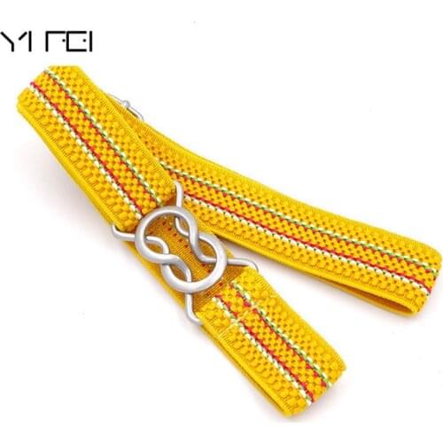 Belt For Jeans Candy Color Stripe 1 Inch Wide Kids Children Elastic Waist Belt For Boys Girls Free Shipping