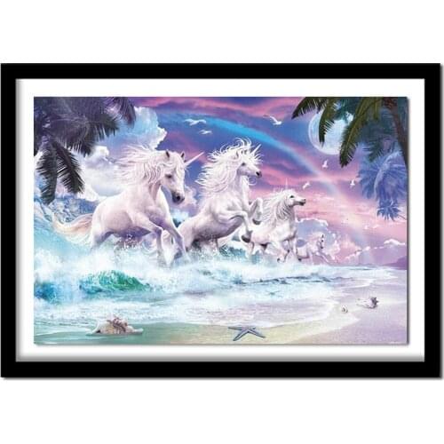 DIY The waves of the sea horse 5D crafts home decor wall painting 3D diamond painting cross stitch diamond embroidery