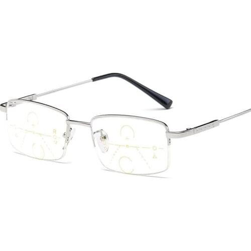 Flexible Men Multifocal Reading Glasses Free Form Progressive Presbyopia Eyewear Anti Blue Light Magnifier Ultralight Reader