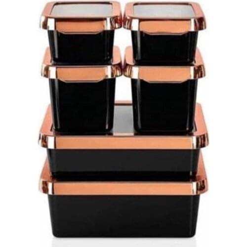 Storage Container luxury 6 Piece Set Copper Cover Black female turkey fridge dry food storage cabinets