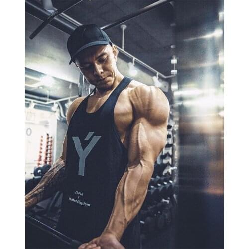2020 LYFT Summer Tank Top Bodybuilding Stringer Gym Sleeveless Undershirt Men Fitness Mesh Vest Sportswear Workout Tank Top