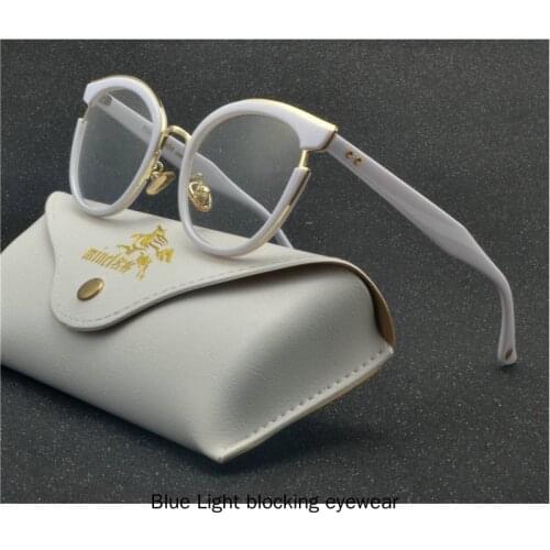 Fashion Brand Design 2020 New Custom Computer Optical Eyeglasses Women Blue Light Blocking Glasses Goggles UV400 with Box NX