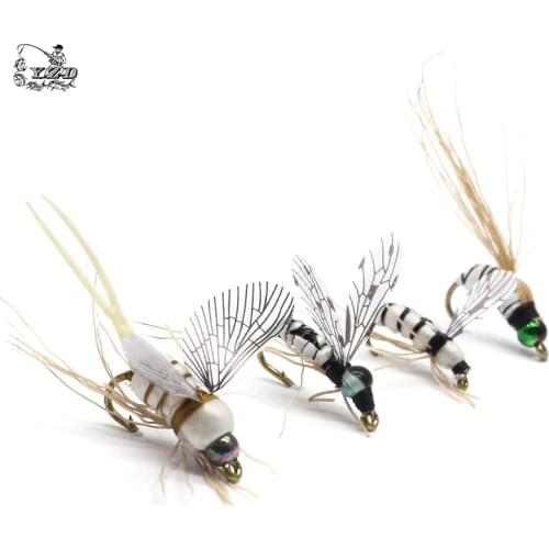 16PCS Realistic MAYFLY Fly Lures Set Dry Wet Nymphs Caddis Emerger Larvae Pupa Stonefly Fly Fishing set kits