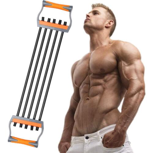 Chest Expander Ajustable Arm Strength Puller Exercise Fitness Elastic Cable Rope Bodybuilding Gym 5 Tubes Resistance Bands