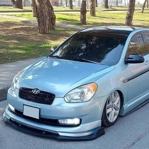 Hyundai Accent Era Front Bumper Lip Attachment Gloss Black 3 Pcs