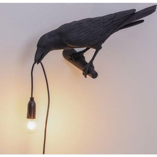 Nordic Resin Bird Wall Lamp Modern Italian white/black Bird Lamp Free shipping for Living Room Dining Room Wall Lights