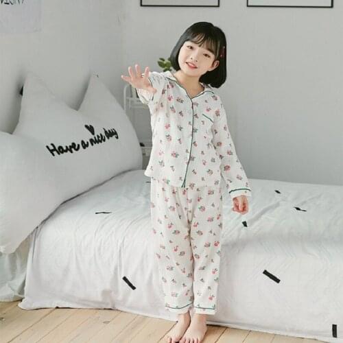 New Childrens Pajamas Set Cotton 2021 Spring Kids Cartoon Homewear Suit for Girls Sleepwear Long Sleeve Girl Clothing Set