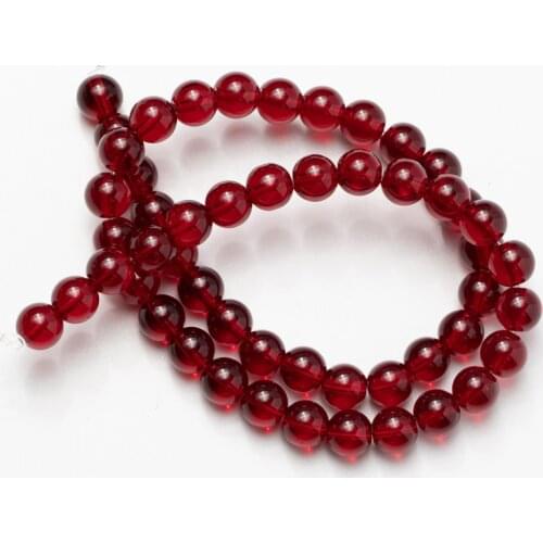 Wholesale Dark Red Garnet Glass Beads Round Loose Beads for Jewelry Making 4mm 6mm 8mm 10mm 12mm DIY Bracelet Necklace Earrings