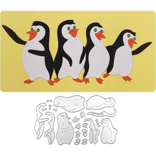 Penguin Metal Cutting Dies Stencil Scrapbooking DIY Album Stamp Paper Card Embossing Decor Craft New Dies for 2020