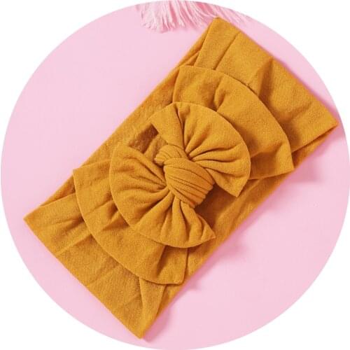New Double Hair Bows For Baby Girls Turban Head Wraps Bow Nylon Headbands For Girls Wide Headband For Children Hair Accessories