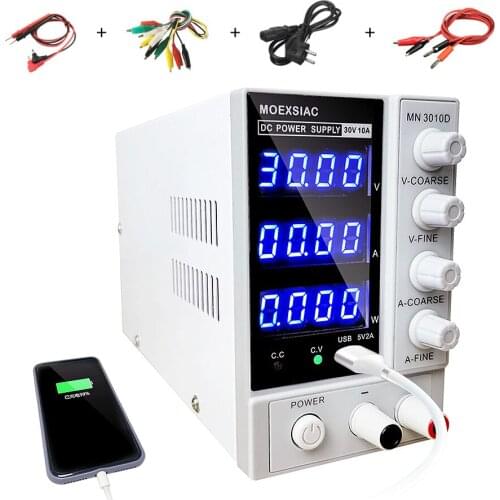 New USB Adjustable DC Laboratory Power Supply 30V 10A Digital Bench Source Voltage Regulator Stabilizers Switch Lab Power Supply