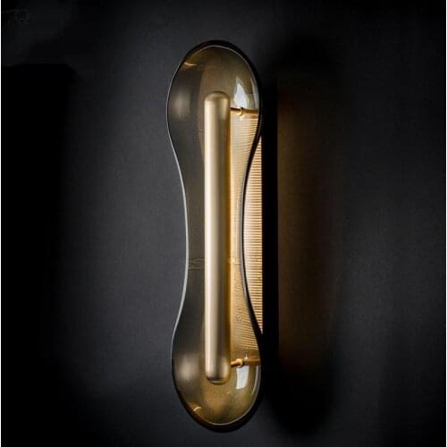 Postmodern Luxury Transparent Glass Wall Lamp Designer Art Decor Individual Led Light Fixture Hotel Villa Bedroom Corridor Stair