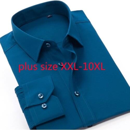 New Arrival Super Large Spring And Autumn Long Sleeve Smart Casual Dress Shirts Single Breasted Fashion Plus Size 2XL-9XL 10XL