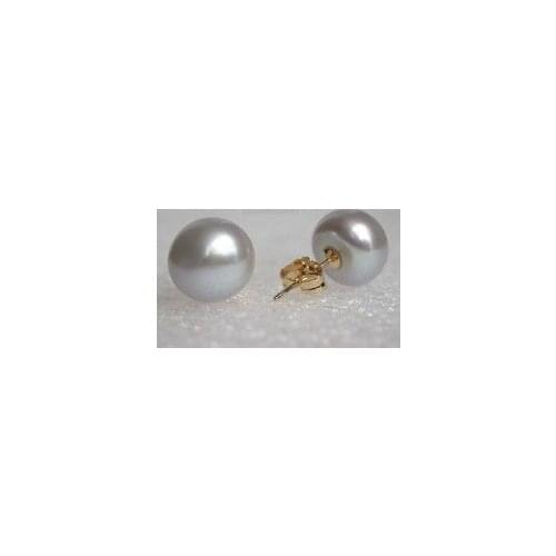 9-10 mm natural south sea gray pearl earring pearl beads stud earrings wholesale ] Fine Women