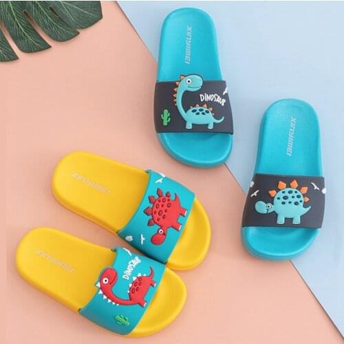 2020 Summer Children Slippers For Boys Girls Slippers Dinosaur PVC Flip Flops baby Non-slip Beach Sandal Kids Home Bathroom Shoe