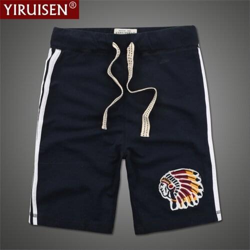 YiRuiSen Casual Mens Shorts High Quality 100% Cotton Embroidery Branded Mens Clothing Regular Breathable Board Short For Male