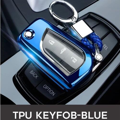 2 3 Button TPU Folding Car Key Cover Case For Toyota Highlander Prado Hilux Aygo Levin Reiz Scion TC IM 2015-16 fob key House